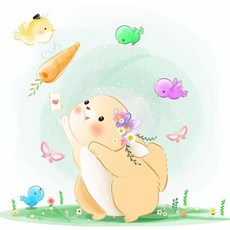 TS 可愛動物0152-蝶谷巴特餐巾紙/藝術紙 Decoupage餐巾紙，多款可愛動物圖案，派對聚會必備, 1個, 22.5x22.5