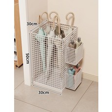 우산꽂이 철제 거치대 현관 우산통 정리함 신발장, 화이트 대형 + 2단 접이식 우산 거치대, 1개
