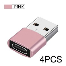 GEEKI 변환 젠더 케이블 컨버터 잭 C OTG 어댑터에 4Pcs USB 맥북 호환 용 마이크로 -c 여성 변환기에 USB-C 남성 삼성 S20 USBC 커넥터, [03] 4 PCS Pink