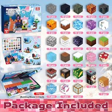 新款磁力積木方塊DIY搭建我的世界森林場景磁力拼裝玩具積木, 020#冰火之歌【150pcs】, 1個