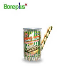 3貓2館 Bone Plus 綜合雙色潔牙軟笛酥罐裝 狗潔牙 狗零食 軟Q, 1個