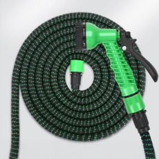 쿠종 길이가 늘어나는 고압 분사기 세차 호스 가정용 호스, 올리브 그린, 500cm