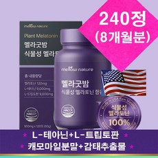 고함량 수면영양제 미국산 식물성멜라토닌 L-테아닌 멜*라*굿*밤* 감태추출물 120정(4개월분), 2개, 120정