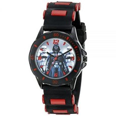 Accutime 아동용 스타워즈 캐릭터 아날로그 쿼츠 손목 시계 유아 남아 여아 성인을 위한 멋지고 저렴한 선물 및 파티 선물 모든 연령 다스 베이더 블랙 레드 쿼