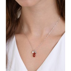 TATIANA (실버925) 트리니티 참 목걸이 NZ2531 레드