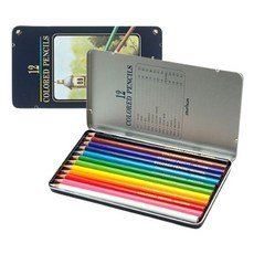 블랙폰드 전문가용 유성 색연필 틴케이스 12색 1P 미술용 채색 997608EA pon+258qJ