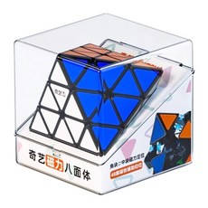 奇藝 三階八面體 二階八面體 磁力 FTO 順滑 競速 益智玩具 八面體 速解品牌 異形魔方 磁鐵 魔方格, 1個, 24片