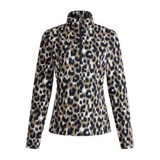 퓨잘프 레오파드 프린트 하이 넥 스키 탑