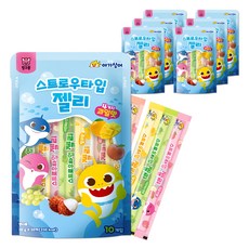 핑크퐁아기상어 스트로우타입 젤리 유아 어린이 간식, 7개, 200g, 혼합맛(복숭아/리치/망고/샤인머스캣)
