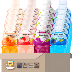 [쿨앤드몰] 모구모구 4종혼합 (복숭아+리치+포도+블랙커런트 ), 320ml, 24개