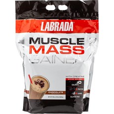 라브라다 뉴트리션 Labrada Nutrition Muscle Mass Gainer 머슬 게이너 초콜렛 12lbs, 5.4kg, 1개