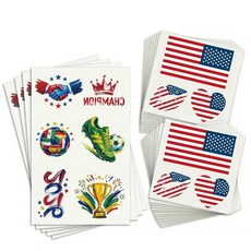 축구 토너먼트를 위한 멕시코 국기 임시 타투 - 축구 및 토너먼트 요소가 있는 멕시코 애국 얼굴 타투 24장 독립 기념일 및 스포츠 이벤트를 위한 내구성 있는 팬 기어(멕시코, 미국