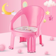K桃園出 兒童餐椅帶餐盤寶寶吃飯桌叫叫椅嬰兒椅子餐桌靠背學坐塑料小凳子, 新款加厚【無盤】公主粉