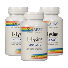 SOLARAY L-賴氨酸膠囊 500mg, 120 件, 3個