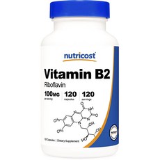 nutricost 維他命B2補充膠囊 100mg, 1瓶, 120顆