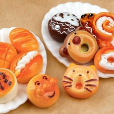 10개입 미니어처 노릇노릇 동물 크림빵 브레드 장식 데코, 얼굴 크림 빵   A-51-424