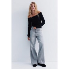 국내백화점 H&M 가디건 브랜드관 오프숄더 탑 블랙 1307938001 커플 사무실 (BK파우치 증정)