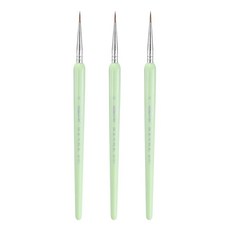 하핑턴 3종 디테일 페인트 브러시 10mm 뾰족한 팁 나일론 헤어 미니어처 페인팅 수채화 오일 아크릴 페인팅(1#) 퍼플, Green, 5# 19mm