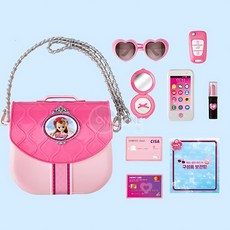 여자아이 꾸미기놀이 7종소품 넓은수납 핸드백 7세여아 공주가방, 1세트, 핑크