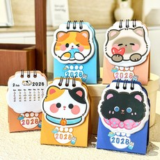 創意貓貓桌曆 2026 實用兒童獎品, 1個, 卡通小貓檯曆  10本:1