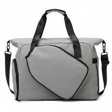 外貿新款運動包大容量網球包輕便斜挎球拍包獨立鞋倉乒乓球手提包, 灰色, 1個