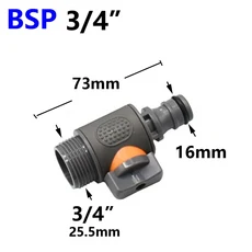 가든 호스 퀵 커넥터 1/2 3/4 인치 파이프 워시 커플러 탭 관개 세차 건 피팅 16/20/32mm, 07 V