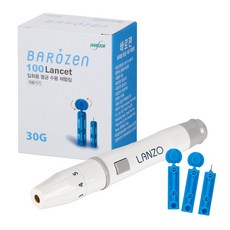 LANZO 란셋 디바이스 채혈기+바로잰 수동 랜싯 100p, 1세트, 100개입