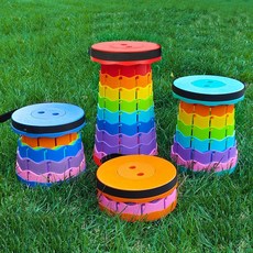 연상연하 접이식 아코디언 의자 플라스틱 간이의자 접이식스툴, 랜덤, 1개