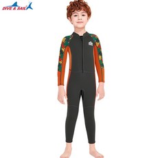 兒童保暖泳衣 2.5MM 連體前開拉鏈潛水服