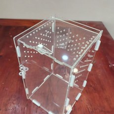 透明亞克力爬蟲飼養箱 觀賞展示盒 豎款前門, 1個, 12*12*20 卡扣頂部開門