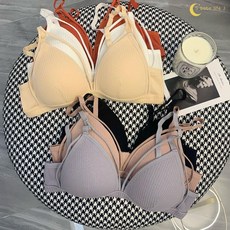 泡芙小店 性感三角杯聚攏少女文胸 無鋼圈美背抹胸內衣 鏤空吊帶裹胸內搭背心