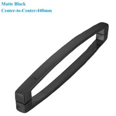 호환 1개 SUS304 유리 도어 바 풀 백투백 마운트 로즈 골드 화이트 블랙, 44 Curved Black 440mm