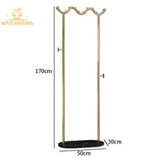 WATERMAMA 落地衣架 170cm 高 50cm 寬 30cm 深, 金色架子+黑色底座