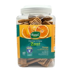 Happi Doggy 纖嚼 無穀健齒棒 桶裝M號 1.5kg, 1個, 柑橘-M號桶裝(60入)效26年1月