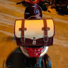 탑박스 블랙 배달통 방수 가방 수납 바이크리어백 클래식, 1, P. 대형 사이즈 버건디 색상에 오프 화이