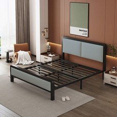 모던 메탈 침대 프레임 소프트 쿠션 헤드보드 원룸 침대 추천, A01