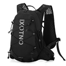 【A 優選】自行車騎行包 12L 容量 登山 馬拉松 戶外 跑步背包, 1個, 黑色