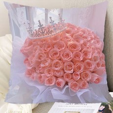 아름다운 꽃패턴 플라워문양 양면소파쿠션 솜포함 로맨틱 감성 기운상승 고탄력 부드러운 촉감 세탁가능 고급 소재 트렌디 스타일 거실 침실 카페 홈인테리어 장식용 등받이쿠션, 60 x 60CM (솜포함 양면쿠션), 17