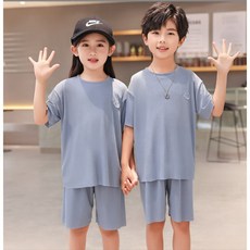 兒童涼感冰絲家居服兩件套
