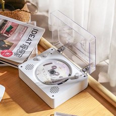CD플레이어 턴테이블 시디플레이어 충전형 라디오 챔버 복고 리모컨 유선, 라이트브라운