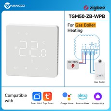 Zigbee 온도 조절기 Tuya WiFi 실내 컨트롤러 물/전기 바닥 난방 가스 보일러는 Alexa Google 홈과 함께 작, 03 TGM50ZBWPB, 01 220V, 01 CHINA, 1개