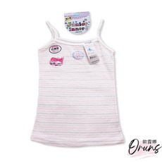 一王美 經典條紋盾牌 細肩帶背心 小學背心 成長背心 女童背心 台灣製