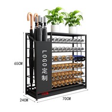 雨傘架 敎室放傘桶商用酒店瀝水大容量多功能收納架傢用入戶置物架, 大號LOGO定製款-黑色, 1個