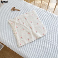 DFMEI 2層棉紗布產房包單初生嬰兒包被薄款初生夏天寶寶推車蓋毯浴巾, 鬱金香