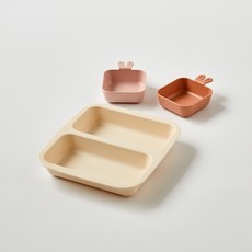 [모던하우스]NEW 키즈세이프 렌지안심 네스틱 토끼 미니플레이트 (3P 투톤핑크)_KI0125039, 3개