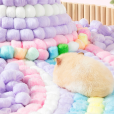 레이지플래닛 햄스터 소동물용 오늘도 뒹굴뒹굴 솜 베딩 7색 믹스, 1개, 80g