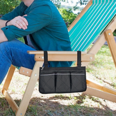 사이드 포켓 주머니 캠핑의자 보행기 수납 낚시 사무실의자 공간활용, 블랙, 상세페이지 참조, 1개