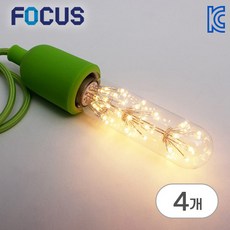 포커스 LED 에디슨전구 눈꽃 막대전구 T32 2W SG 세트, 4개, 전구색