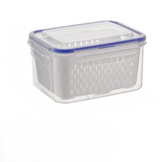 ORIGIN 雙扣瀝水保鮮盒 食物收納盒 大保鮮盒 透明保鮮盒 水果保鮮盒 密封盒 瀝水盒 冰箱收納盒 食物保鮮盒, 1個