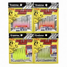 워터맨 볼락 전갱이 웜 루어, 4색, 1세트, 0.4g, 크리스탈2종&더블실치2종